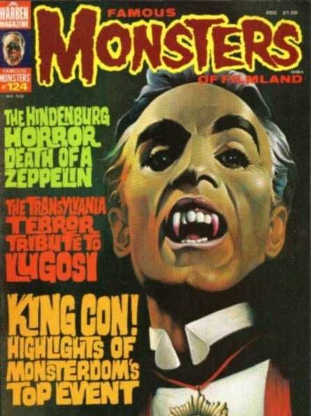 Famous Monsters of Filmland #124 April 1976 [B&W] Horror Comics, Monster Magazine, Bela Lugosi, Famous Monsters, Fiction Movies, Classic Horror Movies, Sci Fi Horror, Classic Monsters, Creature Feature