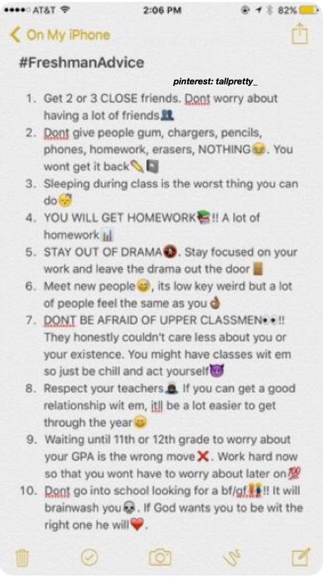 pinterest @tallpretty_ ♥️ ; dailyyyyy High School Preparation, Highschool Tips, High School Prep, Freshman Advice, Freshman Tips, Middle School Hacks, School Preparation, School Advice, Highschool Freshman