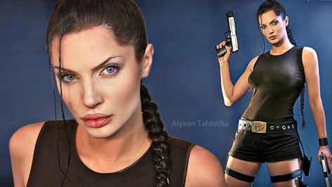 Lara Croft (Tomb Raider) Makeup / Hair / Costume - Cosplay Tutorial Tomb Raider Makeup, Lara Croft Makeup, Lara Croft Disfraz, Tomb Raider Angelina, Lara Croft Angelina Jolie, Tomb Raider Angelina Jolie, Alyson Tabbitha, African American Hair Color, Lara Croft Costume