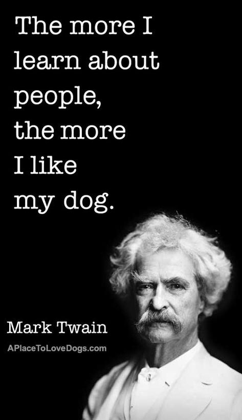 So true! Dog Quotes, Dogs Quotes, Mark Twain Quotes, Inspirerende Ord, Memes Humor, Mark Twain, Quotable Quotes, Quote Posters, Wise Quotes
