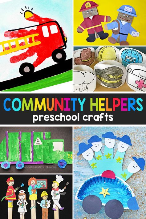 Community Helpers Crafts Community Week Activities, Me And My Community Activities, Community Helpers Teacher Craft, Community Helpers Pre K Crafts, Community Activities For Preschool, Community Themed Activities, Community Lesson Plans Preschool, Community Helpers Crafts Kindergarten, Teacher Crafts For Kids Community Helper