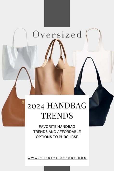 The Stylist Post looks at favorite handbag trends and affordable selections for each trend! Trending Leather Bags, Medium Handbags For Women, 2024 Bags Trends Women, Purses Summer 2024, Bags For Summer 2024, Most Popular Handbags, Fashion Purses Bags And Totes, Trending Tote Bags 2024, 2024 Fashion Trends Bag