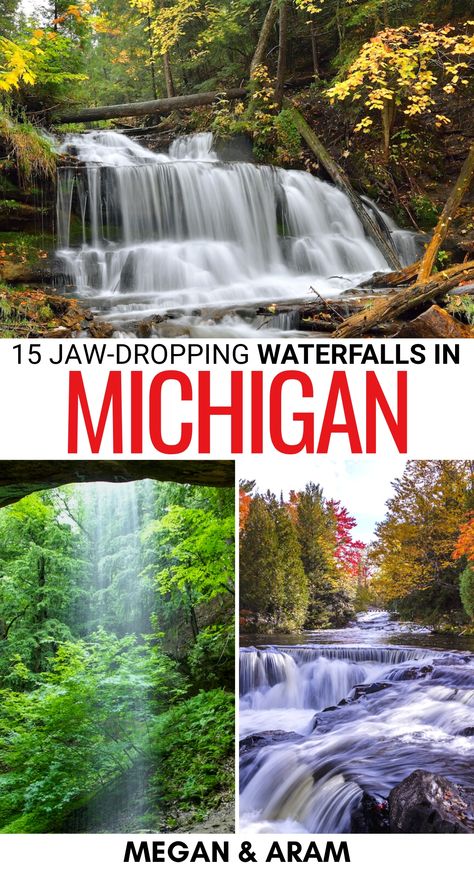Best Places To Visit In Michigan, Michigan Itinerary, Usa Waterfalls, Hiking Michigan, Michigan Hiking, Torch Lake Michigan, Things To Do In Michigan, Houghton Michigan, Michigan Facts