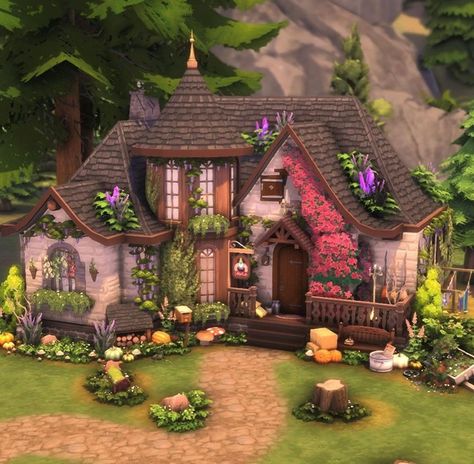 Tangled Flat Sims 4, Sims 4 Stone Cottage, Sims 4 Cottage House No Cc, Sims Mermaid House, Sims 4 A Frame, Sims 4 Big House, Sims 4 Witch House, Sims 4 Luxury, Treehouse House