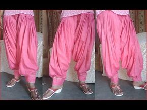 Make a Patiala Salwar | With Very Helpful Ideas and Tips - YouTube Panjabi Suit Salwar, पटियाला सलवार, Patyala Suit, Tulip Salwar, Salwar Design, 13 Year Girl, Panjabi Suit, Plazo Pants, Saree Jacket Designs