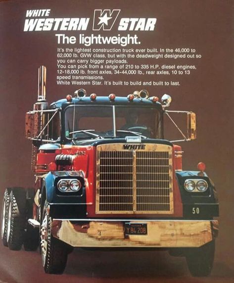 Western Star Truck Tattoos, Photo Synthesis, White Western Star, White Trucks, Sterling Trucks, Truck Tattoo, Truck Advertising, Big Ford Trucks, Western Star Trucks