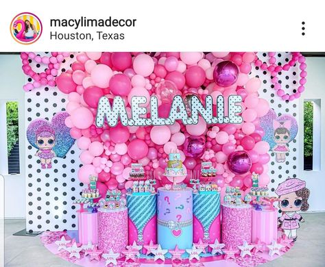 L O L Surprise Party, Surprise Party Themes, Birthday Party Dessert Table, Suprise Birthday Party, Suprise Birthday, Doll Birthday Cake, 7th Birthday Party Ideas, Birthday Party Desserts, Party Dessert Table