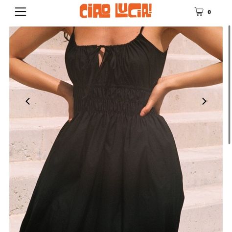 Ciao Lucia Dress Los Angeles, Summer Sundresses Women, Ciao Lucia, Black Sundress, Black Linen Dress, Foto Casual, Black Dresses Casual, Mode Vintage, Spaghetti Strap Dresses