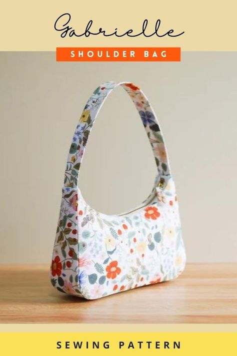 Handbag Free Pattern Sewing, Simple Handbags To Sew, Small Handbag Sewing Pattern, Diy Small Handbag, Mini Purse Sewing Pattern, Diy Baguette Bag Sewing Pattern, Diy Small Purse Pattern, Simple Purse Pattern, Sewing Patterns Purse