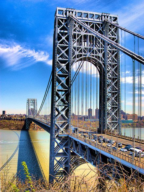 George Washington Bridge - NJ/NY by dhelix33, via Flickr New York City, Washington Heights, Bridge Photography, George Washington Bridge, Hudson River, Water Views, Drawing References, George Washington, In The Heights