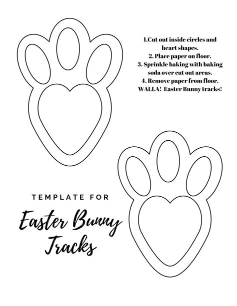 Easter bunny tracks, printable, template Easter Bunny Prints, Bunny Footprint Art, Easter Bunny Tracks, Footprint Template, Footprint Printable, Easter Bunny Activities, Bunny Footprint, Bunny Tracks, Easter Bunny Footprints