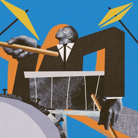 Drummer Illustration, Jazz Music Art, Zine Inspiration, Drum Beats, Jazz Painting, Art Blakey, Play Poster, Drums Art, Jazz Poster