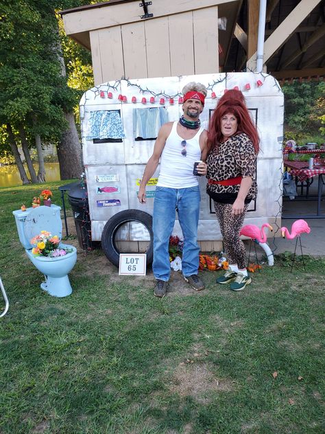 Mullet Party Ideas, Mullet Birthday Party, White Trash Games, White Trash Christmas Party Outfit, Trailer Park Party Decorations, White Trash Decorations, Hillbilly Party Costumes, Trailer Trash Party Decorations, White Trash Bash Outfit