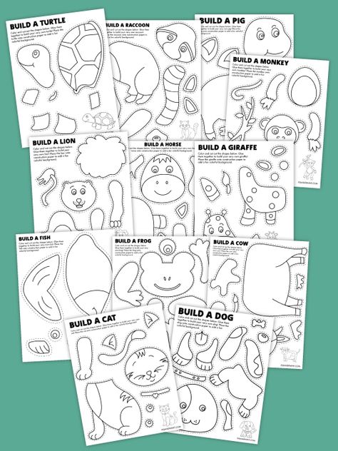 These fun “build your own” crafts are the perfect projects for at home or in the classroom. They are great for a wide range of ages and... Build A Butterfly Printable, Build An Animal Craft, Art Bingo Free Printable, God Made Animals Craft, Build An Elephant Printable, Art For School Age, Animal Templates Printable Free Pattern, First Grade Arts And Crafts, Build An Animal Printable