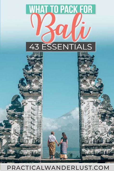 The essential Bali packing list for men & women. Here's what to pack for Bali and everything you need to plan your trip! #travel #bali What To Pack For Bali Holiday, Packing For Bali Woman, Asia Packing List For Women, Packing For Bali, Bali Packing List Woman, What To Pack For Bali, Packing List For Men, Travelling Bali, Bali Packing List
