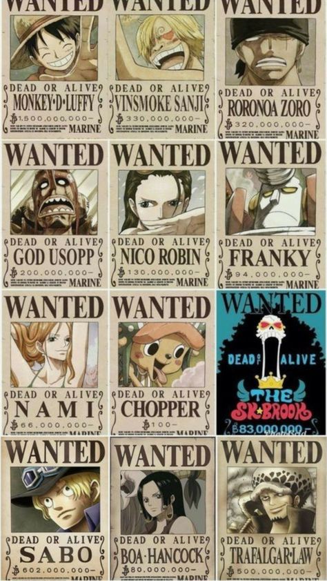 One Piece Wanted Posters, Wanted One Piece, Wanted Posters, One Piece Bounties, Pola Kotak, Devil Fruit, رورونوا زورو, One Piece Cartoon, One Piece Photos