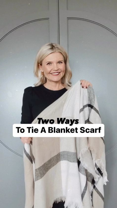 Tying A Blanket Scarf, Couture, Haute Couture, Tying Blanket Scarves, How To Style Long Scarves, How To Wrap A Blanket Scarf, Tie Blanket Scarf, Tying Large Scarves, How To Tie A Scarf As A Shawl