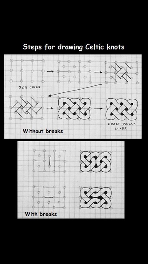 Drawing Celtic Knots How To, Celtic Knot Drawing Graph Paper, Celtic Drawings Art, How To Draw A Celtic Knot, Celtic Knot Drawing Tutorial, Celtic Knots Drawings, Drawing Celtic Knots, How To Draw Celtic Knots Step By Step, How To Draw Celtic Knots