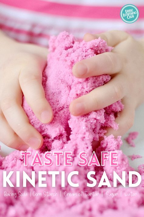 Montessori, Taste Safe Sensory Foam, Sensory Play Taste Safe, Taste Safe Playdough, Diy Sensory Sand, Baking Soda Sensory Play, Taste Safe Kinetic Sand Recipe, Taste Friendly Sensory, Sensory Sand Activities