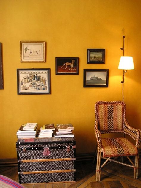 Mustard Inspiration: See How These 8 Homes Effortlessly Use Yellow to Make Our Heads Turn - dress your home - best interior design blog, home decor blog featuring Indian interior designers and architects, Bangalore Brown Mustard Behr Paint, Mustard Living Room Walls, Colourful Walls, Mustard Living Rooms, Yellow Walls Living Room, Yellow Room Decor, Rooms Apartment, Mustard Yellow Walls, Mustard Walls