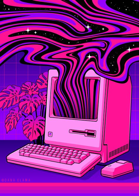 m a c i n t o s h 1 9 8 4 on Behance ポップアート ポスター, Kalender Design, Old Computer, Vaporwave Wallpaper, Vaporwave Art, Fotografi Digital, Cyberpunk Aesthetic, Japon Illustration, Vaporwave Aesthetic