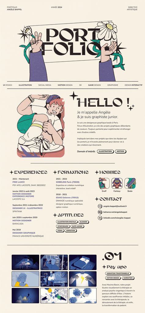 Portfolio Website Layout, Art Portfolio Website, Mise En Page Web, Artist Portfolio Website, Ux Design Portfolio, Graphic Design Portfolio Layout, Web Portfolio, Portfolio Template Design, Infographic Illustration