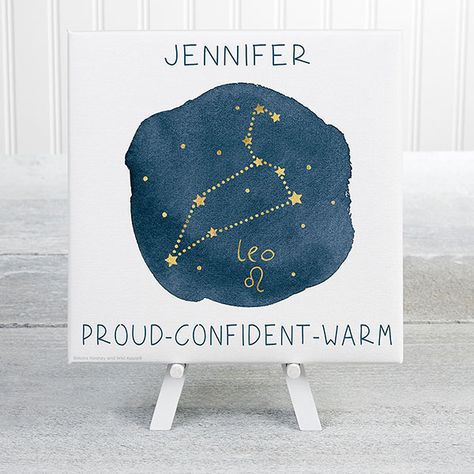 Leo Canvas Painting, Small Canvas Prints, Leo Zodiac Sign, Personalized Canvas Print, Leo Horoscope, Bf Gifts, Display Easel, Hanging Picture Frames, Tabletop Display