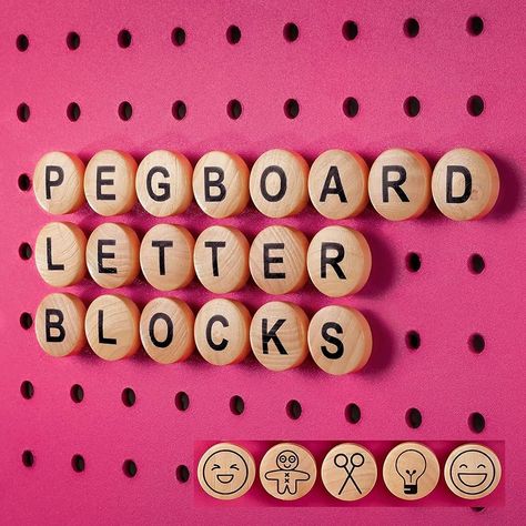 Amazon.com: Pegboard Letters for Pegboard [Improved Round Version 2.0] | Craft Peg Board Organizer Accessories | 115 Pegboard Decoration Blocks with Emojis - Round : Industrial & Scientific Craft Peg Board, Craft Pegboard, Craft Room Pegboard, Room Pegboard, Pegboard Baskets, Pegboard Bins, White Pegboard, Painted Pegboard, Pegboard Craft Room