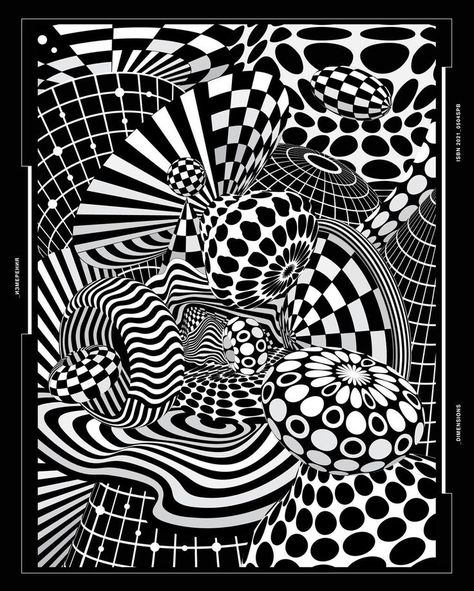 Op Art Illusion, Opart Illusion Drawing, Optik Art, Optical Illusions Drawings, Warp Records, Op Art Lessons, Illusion Pattern, Opt Art, Optical Illusion Drawing