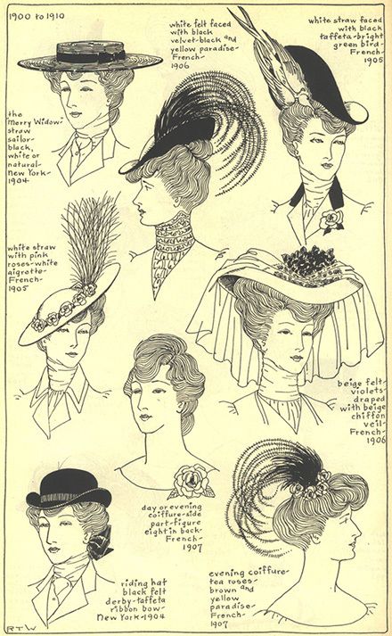 1906 Hairstyles, 1900 Accessories, Moda Medieval, Historical Hairstyles, Edwardian Hat, Historical Hats, 1900 Fashion, Victorian Hats, 1900s Fashion