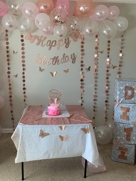 Simple decoration at home for Butterfly theme party! Butterfly Bday Decoration, Butterfly Themed Birthday Party At Home, Simple Decoration At Home, Butterfly Birthday Decorations, Butterfly Birthday Party Decorations, Butterfly Themed Birthday Party, Butterfly Theme Party, Butterfly Birthday Theme, Bday Decor