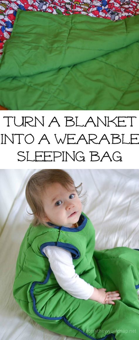 Turn a blanket into a wearable sleeping bag Diy Sleeping Bag, Toddler Sleeping Bag, Baby Blanket Tutorial, Baby Diy Sewing, Best Baby Blankets, Trendy Baby Blankets, Diy Baby Blanket, Baby Blanket Size, Diy Baby Gifts