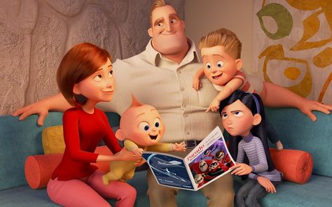 *JACK-JACK, ELAST-I-GIRL/HELEN PARR, MR. INCREDIBLE/BOB PARR, DASH & VIOLET PARR ~ The Incredibles, The Incredibles 2004, Disney Incredibles, Violet Parr, Incredibles 2, Jack Jack, Pixar Movies, Cartoon Movies, Disney Films, Disney Funny