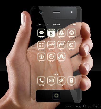 Transparent iPhone concept phone Gadget Tecnologici, Future Iphone, Teknologi Gadget, Ios 7, Iphone Pro, Future Tech, Apple Iphone 5, Mobile Technology, Future Technology