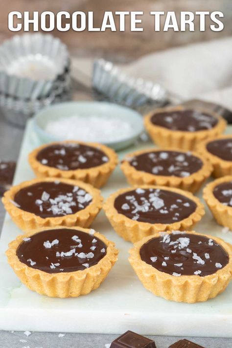 Mini Chocolate Tarts, Tart Shells Recipe, Chocolate Tarts Mini, Mini Tart Recipes, Chocolate Tarts, Chocolate Tarts Recipe, Resepi Biskut, Coconut Tart, Biscuits Diététiques