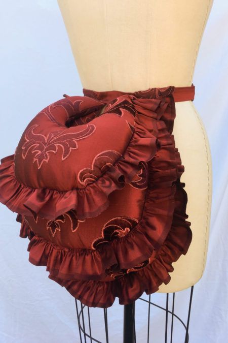 Victorian Bustle Pads (2) Victorian Bustle, Doll Customization, Red Silk, Grosgrain Ribbon, Dark Red, Appliques, Ruffles, Velvet, Silk