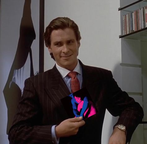 Patrick Bateman Listening To Music, Patrick Bateman Music, Its No Use Jo, Patrick Bateman Headphones, Tv Girl Albums, Patrick Bateman Costume Girl, Patrick Bateman Pfp, Patrick Bateman Memes, Lana Hot