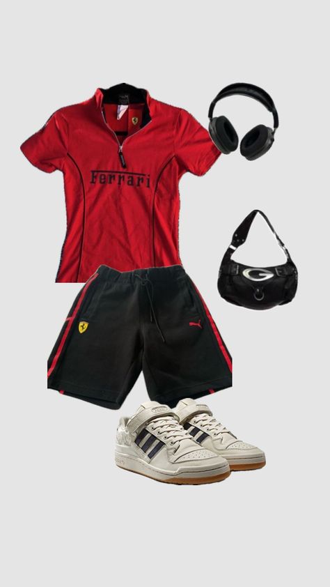 #outfitinpso #outfit #ferrari Race Outfit, Race Day Outfits, Clothing Upcycle, Future Clothes, Kpop Fashion Outfits, Dream Clothes, Casual Fits, Cute Casual Outfits, Your Aesthetic