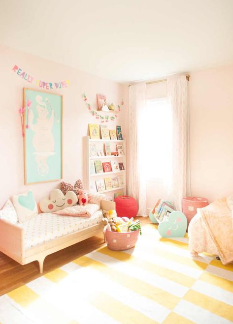 pink shared girl's room Rooms Decoration, Shared Girls Room, Shared Girls Bedroom, Girls Room Design, Children's Bedrooms, Kids Bedroom Designs, Pink Curtains, Kids Room Inspiration, Shared Room