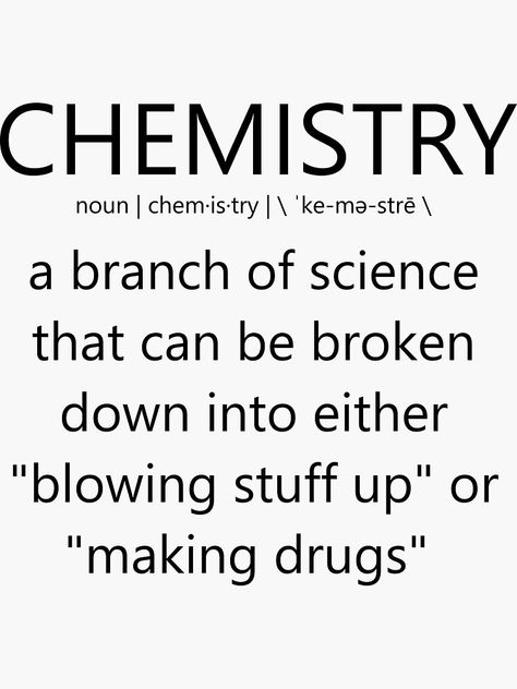 "Chemistry Definition- Funny Chemistry Definition " Sticker by the-elements | Redbubble