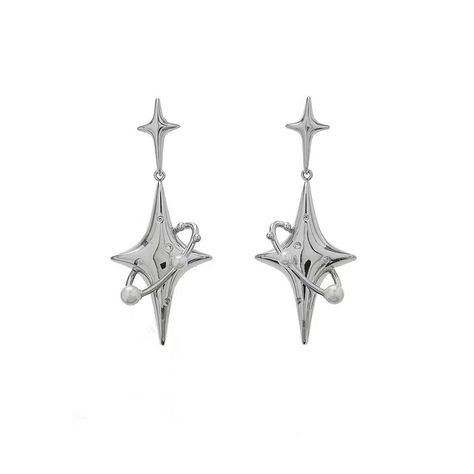 Gender:Women's; Quantity:1 Pair; Theme:Star,Diamond,Fashion; Shape:Geometric; Style:Elegant,Korean,Stylish; Width of Earrings:1.3; Jewelry Type:Drop Earrings,Stud Earrings; Occasion:Party Evening,Gift,Birthday,Birthday; Material:Alloy; Length of Earrings:15; Design:Drop; Listing Date:12/14/2023 Y2k Star, Star Drop Earrings, Thread Chains, Egirl Aesthetic, Fashion Accessories Trends, White Beaded Necklaces, Pentagram Pendant, Punk Design, Y2k Jewelry