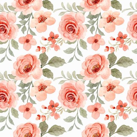 Watercolor Rose Flower, Rose Pattern Design, Flower Seamless Pattern, Rose Flower Print, Flower Print Pattern, Watercolor Flowers Pattern, Scrapbook Patterns, Print Design Art, Rose Illustration