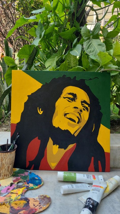 Diy Canvas Art, Bob Marley, Bob Marley Painting, Bob Marley Art, Deep Art, History Painting, Art Acrylic Painting, Diy Canvas Art Painting, Canvas Art Painting