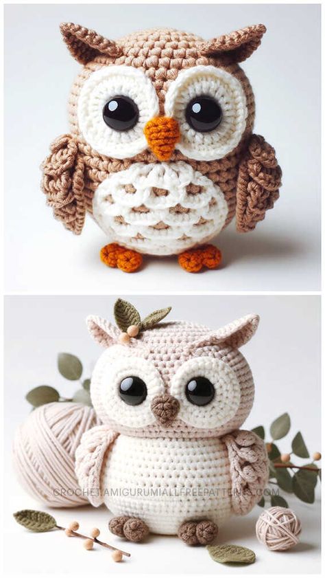 Amigurumi Owl Free Crochet Pattern Amigurumi Patterns, Owl Crochet Plushie, Crochet Pattern For Elephant, Free Amigurumi Owl Pattern, Free Owl Amigurumi Pattern, Woodland Crochet Animals Free Pattern, Crochet Amigurumi Owl Free Patterns, Crochet Owl Amigurumi Free, Owl Stuffed Animal Pattern