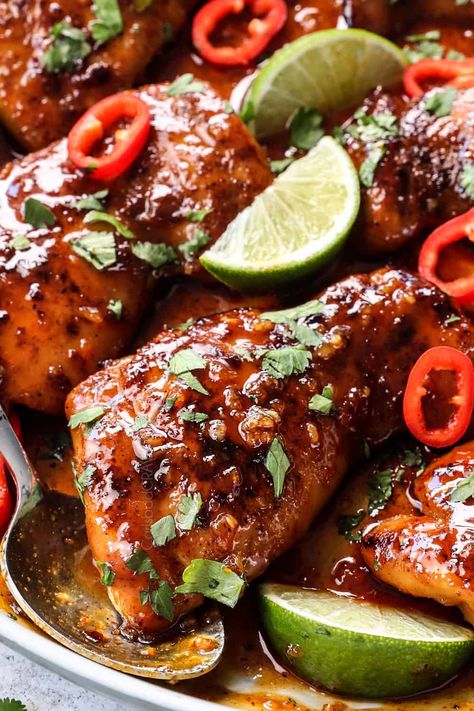 Spicy Honey Lime Chicken, Honey Lime Chicken Thighs, Honey Grilled Chicken, Lime Chicken Thighs, Honey Chicken Thighs, Lemon Chicken Thighs, Cravings Recipes, Chicken Thights Recipes, Lime Chicken Recipes