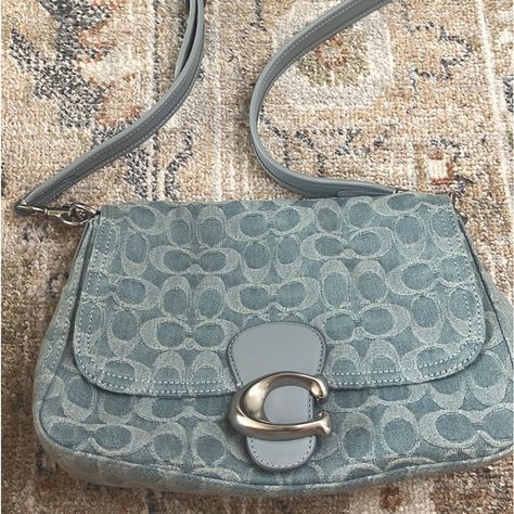 COACH SOFT TABBY Shoulder Bag in Soft Denim Coach Bags Denim, Coach Soft Tabby Denim, Coach Denim Bag, Coach Soft Tabby Shoulder Bag, Soft Tabby Shoulder Bag, Coach Soft Tabby, Coach Denim, Tabby Shoulder Bag, Vintage Coach Bags