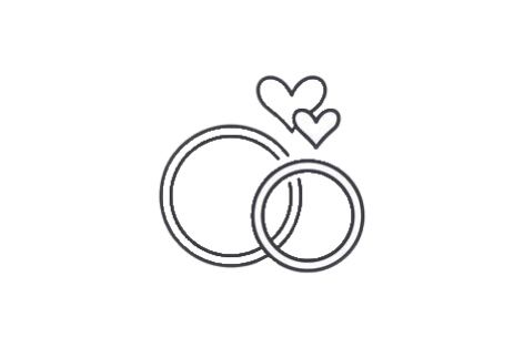 Logos, Ring Illustration Drawing, Ring Doodle, Ring Logo Design, Wedding Ring Logo, Wedding Ring Drawing, Rings Drawing, Rings Illustration, Wedding Bangs