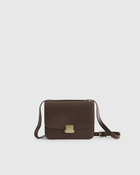 Italian Leather Box Shoulder Bag Designer Mini Bags, Classic Designer Handbags, Cognac Leather Bag, Mini Designer Bags, Sleek Interior, Italian Bags, Structured Bag, Leather Box, Mink Pink