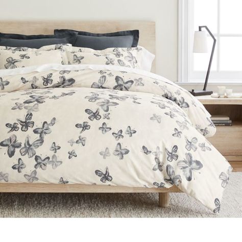 Bedroom Board, Butterfly Bedding, Percale Duvet Cover, Butterfly Room, Dorm Inspo, Percale Sheets, Butterfly Kisses, Euro Sham, Linen Duvet Covers