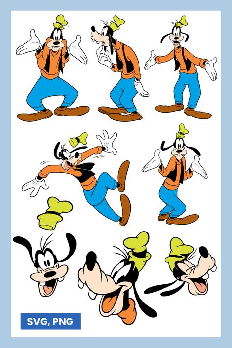 Goofy SVG and PNG files for Cricut Goofy Drawing Disney, Disney Goofy Drawing, Goofy Tattoos Ideas, Goofy Shoes, Goofy Birthday, Disney Characters Goofy, Goofy Cartoon, Disney Svgs, Disney Mickey Mouse Clubhouse